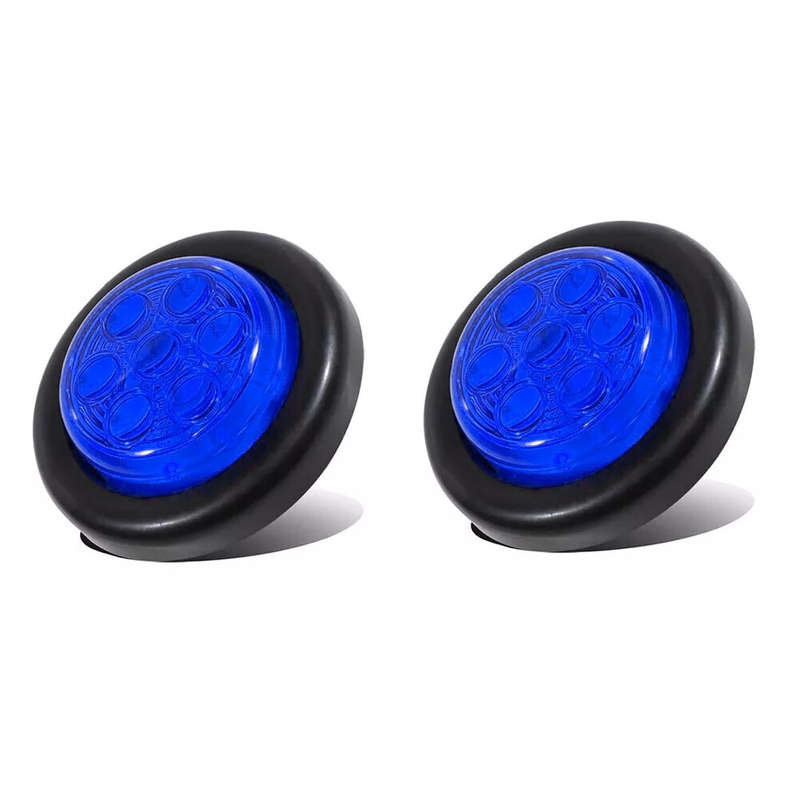 4pcs/Kit Blue 7-LED Round Truck Trailer Side Marker Clearance Light