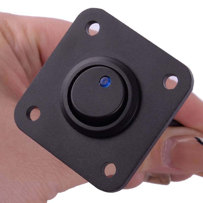 1 Gang Toggle Rocker Switch Panel Blue LED Light for Car Marine Boat Waterproof