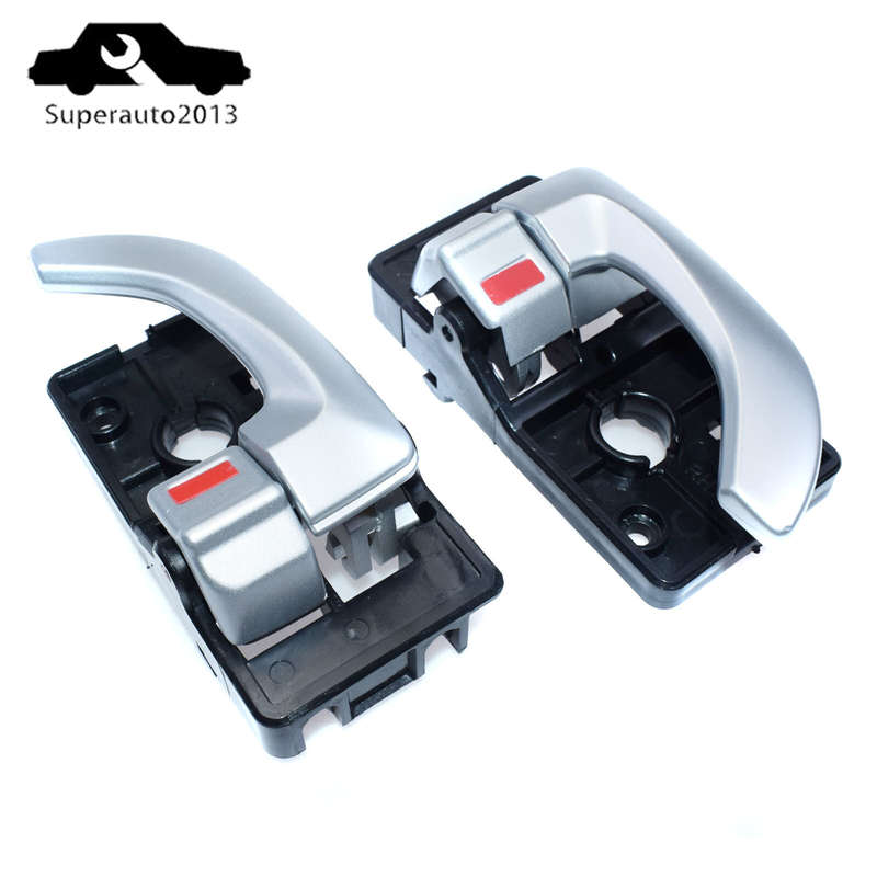 2PCS Silver Inside Door Handle Left & Right Side For 2005-09 Hyundai Tucson New