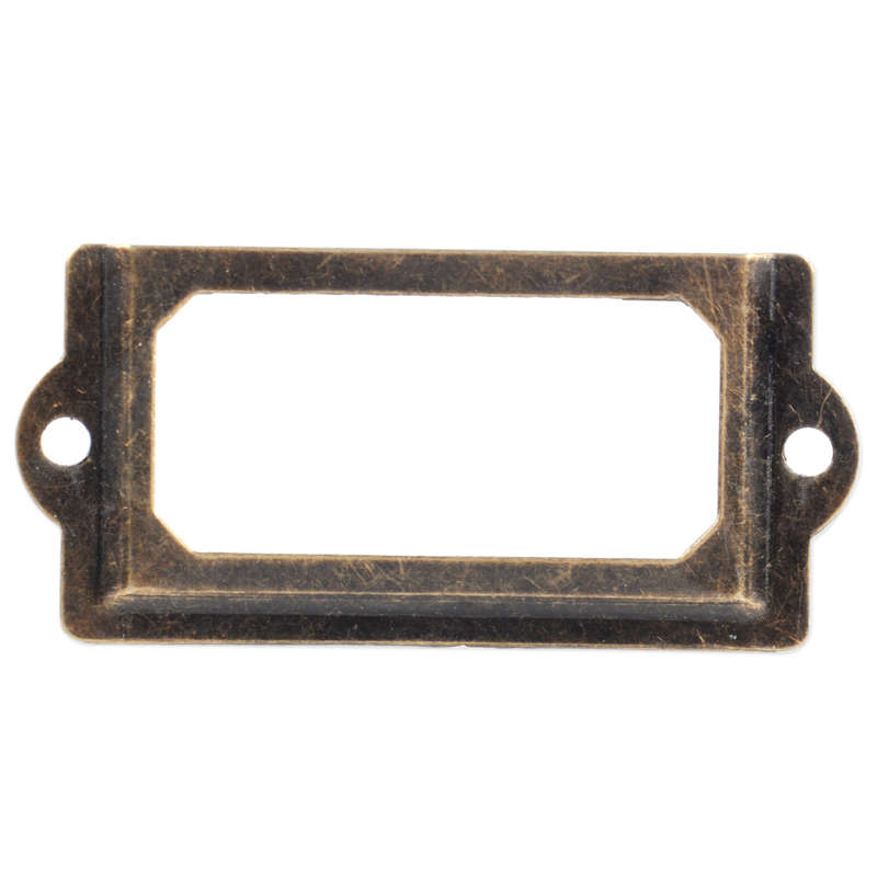 12Pcs Antique Drawer Cabinet Label Tag Holders File Name Card Frame with Screw