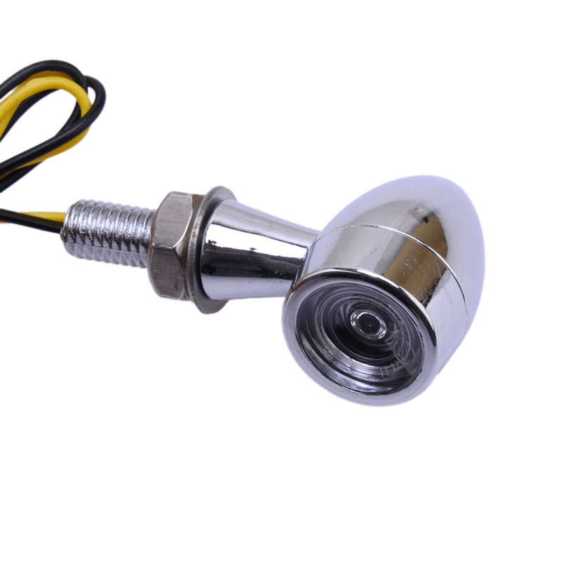 2x Motorcycle Amber Mini Bullet LED Turn Signal Light Brake Lamp Indicator