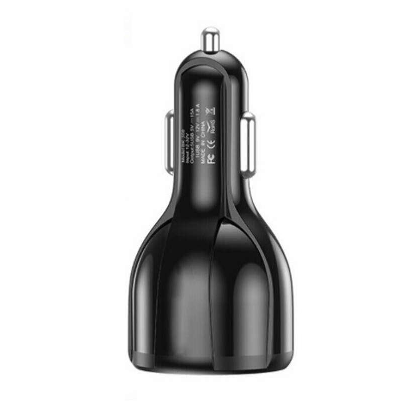 1x Universal 5 Port USB Phone Car Charger Adapter QC 3.0 Fast Charging Black