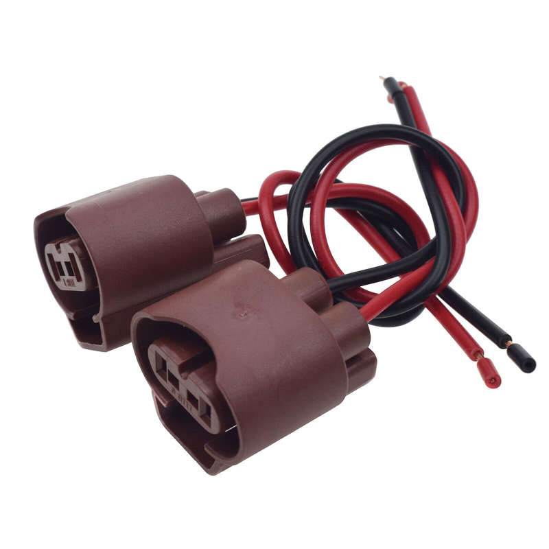For Wire Pigtail Female U 9006 HB4 Two Harness Fog Light Socket Connector Lamp