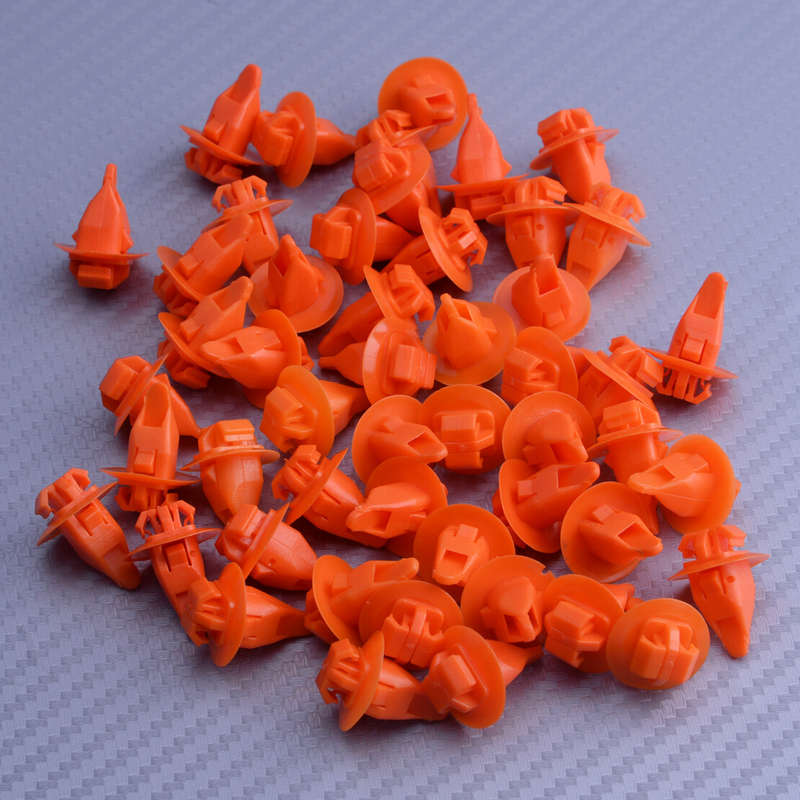 50Set Orange Fender Wheel Flare Moulding Clip Retainer Fit for Toyota 9090467036