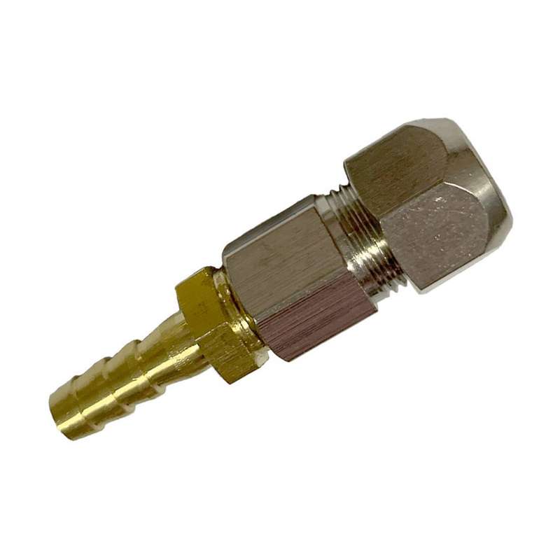 8mm to 6mm Brass Compression Hose Barb Fitting Transmission Cooler Line for Car