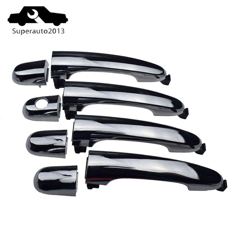 4PCS Front Rear Left Right Outside Door Handle Chrome For 2011-2015 Kia Sorento