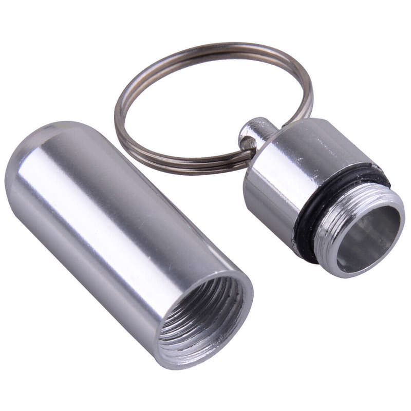 Waterproof Travel Pill Case Box Keychain Medicine Storage Bottle Container Ring