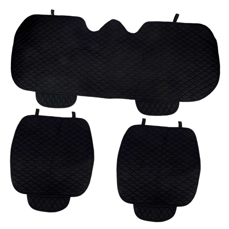 1x Universal Black Non-Slip Car Front Rear Seat Cover Protector Cushion Pad New