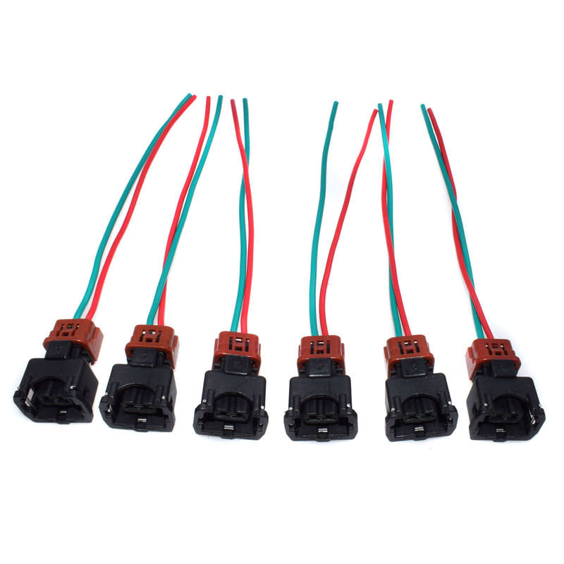 6pcs Fuel Injector Connector Pigtail Harness for Nissan 300ZX, 90-94TT, 90-93NA