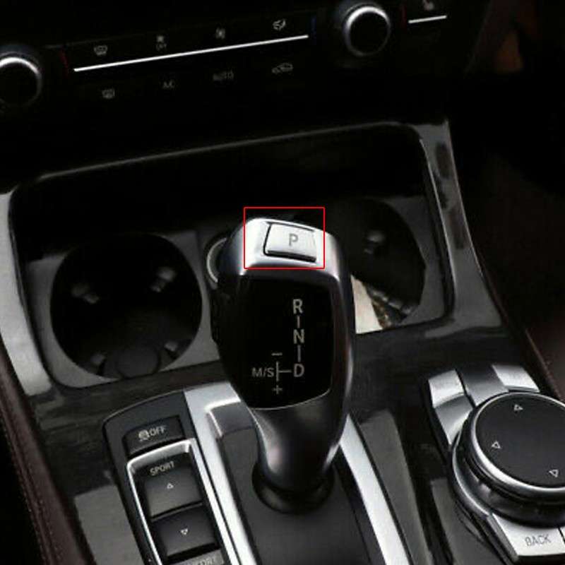 Silver Gear Shift Knob "P" Button Trim Fit For BMW 3 5 7 Series X3 X4 X5 X6