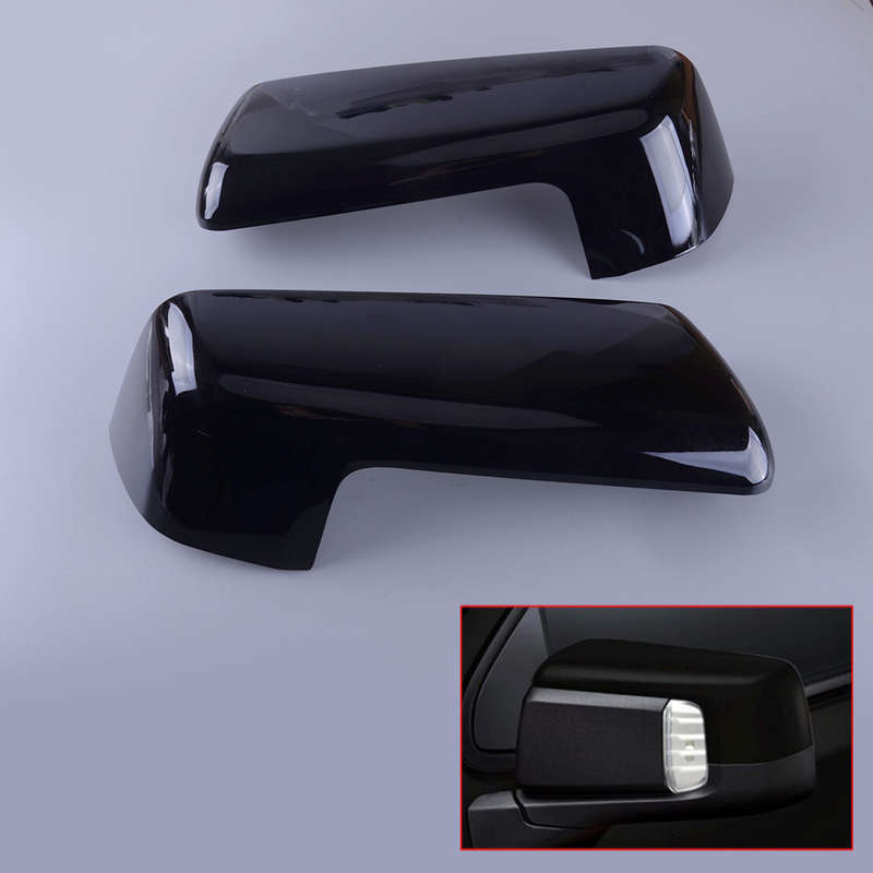 Pair Black Side Rearview Mirror Cover Trim Fit for GMC Sierra 1500 19-2021 ABS