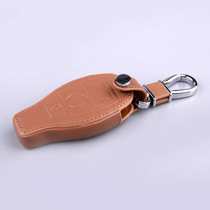 Cow Leather Car Key Fob Case Cover Fit for Mercedes Benz C E S GLC GLE R320