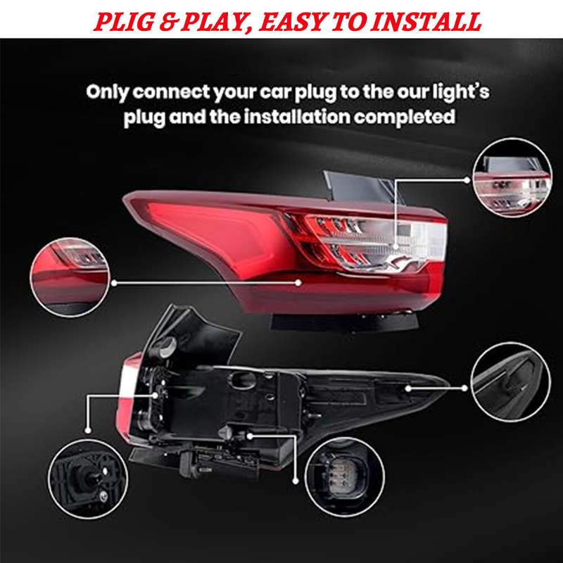 2X Left Right Side For 2018-21 Chevy Traverse LED Tail Lights Brake Lamps Outer