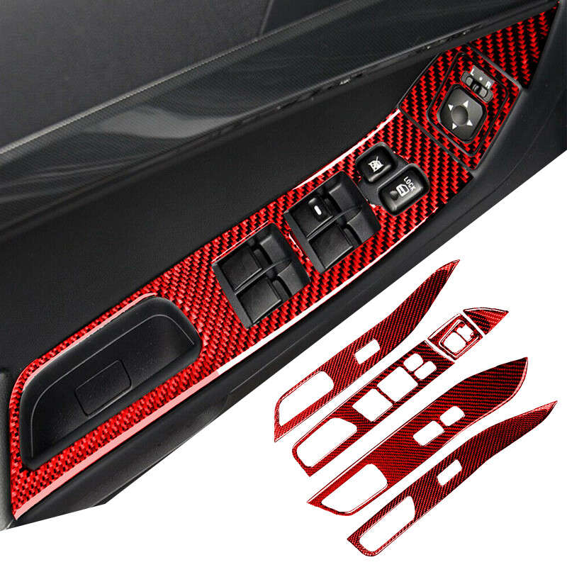 Carbon Fiber Window Switch Panel Cover Fit For Mitsubishi Lancer EVO X 2008-2015
