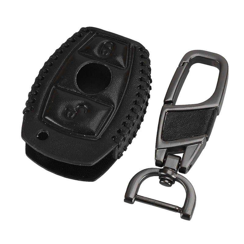 Black PU Leather Car Key Fob Cover Case Fit for Benz A B C E G R Class CLA SLS