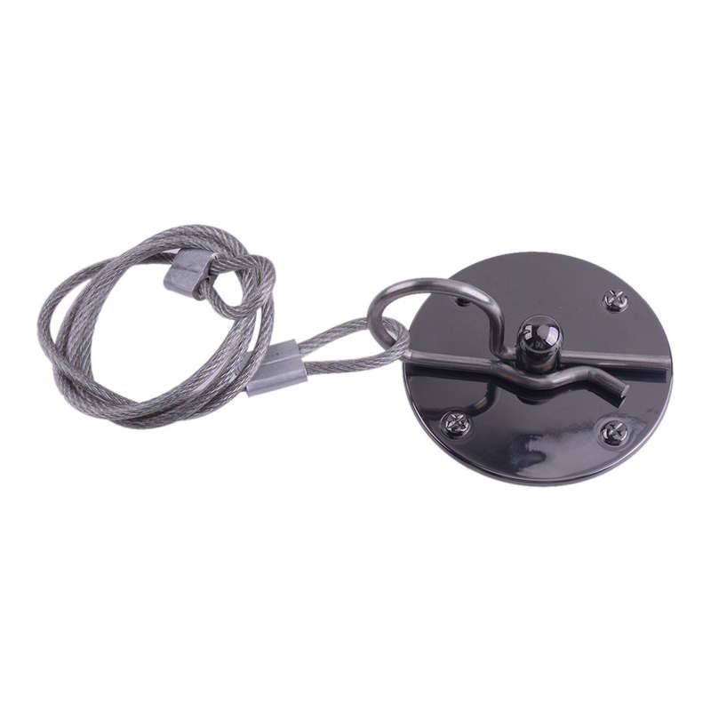 Universal Aluminum Black Hardware Racing Hood Pin Plate Lock Steel Ropes Kit