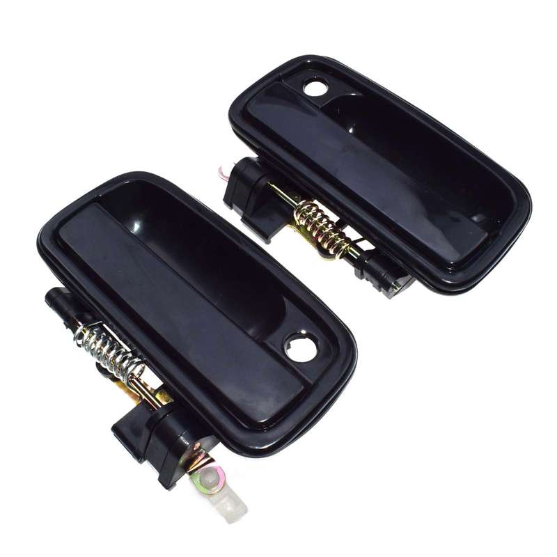 New Door Handle Exterior Outside Smooth Black Front Pair for Toyota Tacoma 95-04