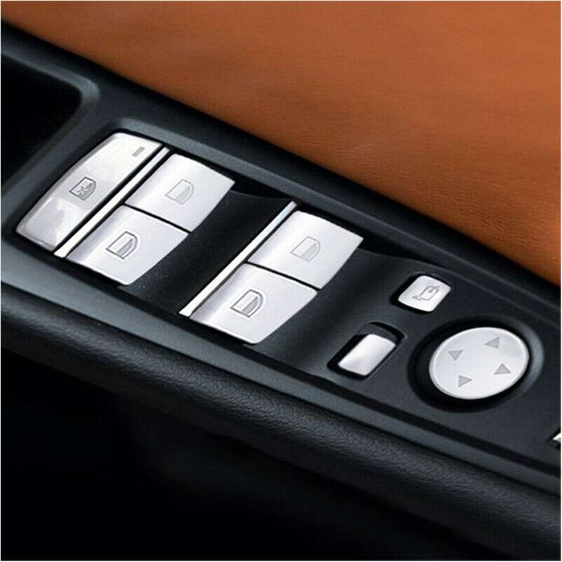 11x Window Lift Switch Sequin Covers Trim Fit For BMW 5 Series F10 F18 11-17