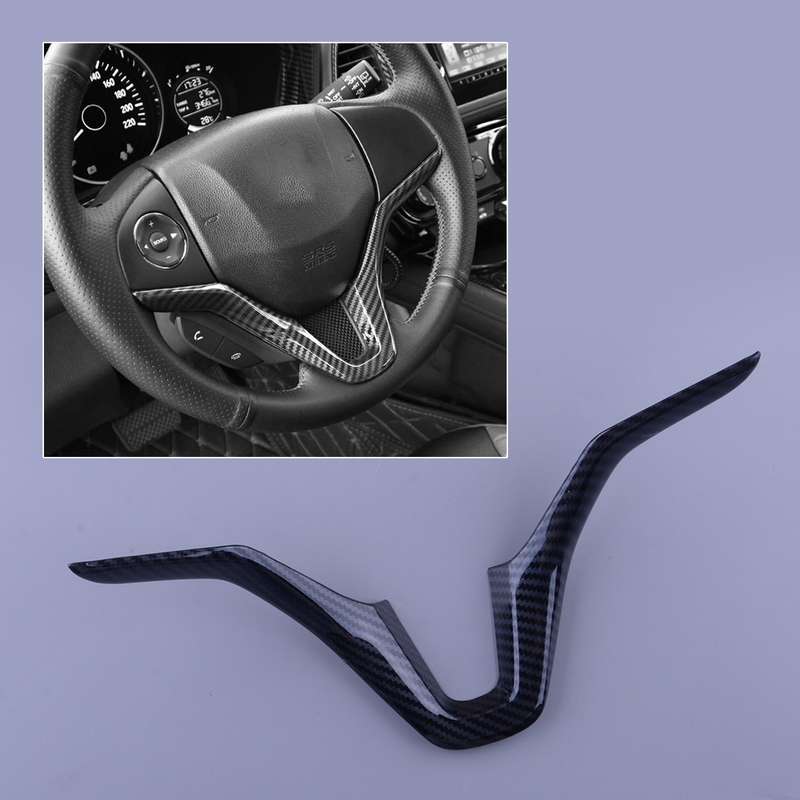 Carbon Fiber Style Steering Wheel Panel Cover Fit for Honda HR-V HRV 2016-2021