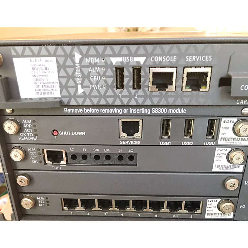AVAYA G450 Media Gateway with 2-MP80, 2-MM716, 1-MM710B, 1-MM711, 1-S8300D