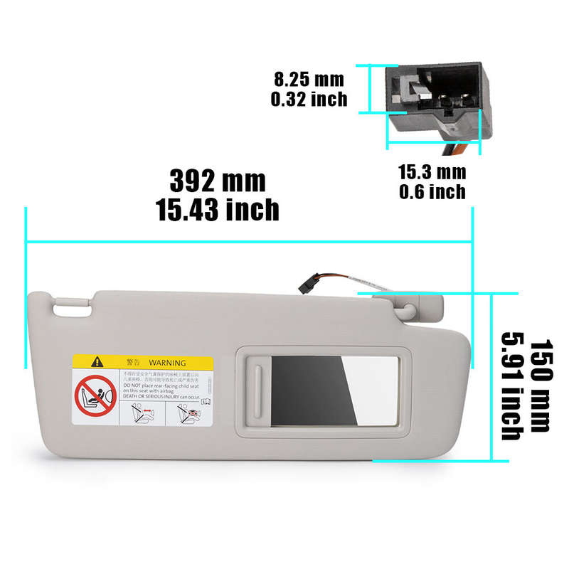 2PCS Left Right Sun Visors 5GG857551/2 For Golf MK7 2013-2017 E-Golf 2019-2020