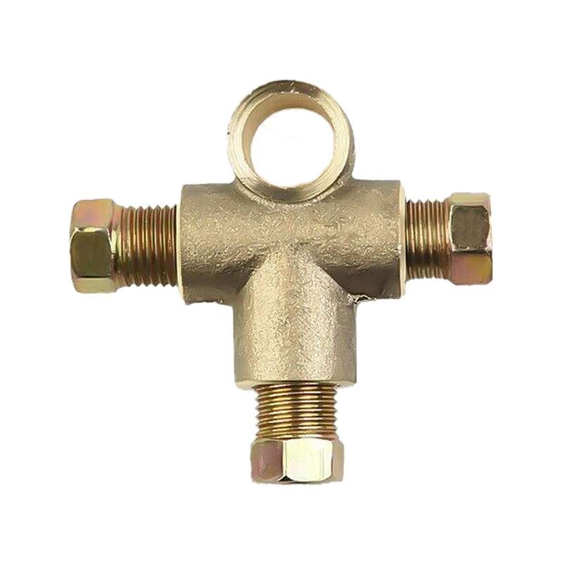 T-Shap 3 Way 10mm Brake Line Pipe Hose Unions Fitting Adapter With 3 Nuts 3/16