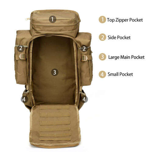 70L Military Outdoor Sports Hiking Camping Hunting Travel Tactical Rifle Backpack