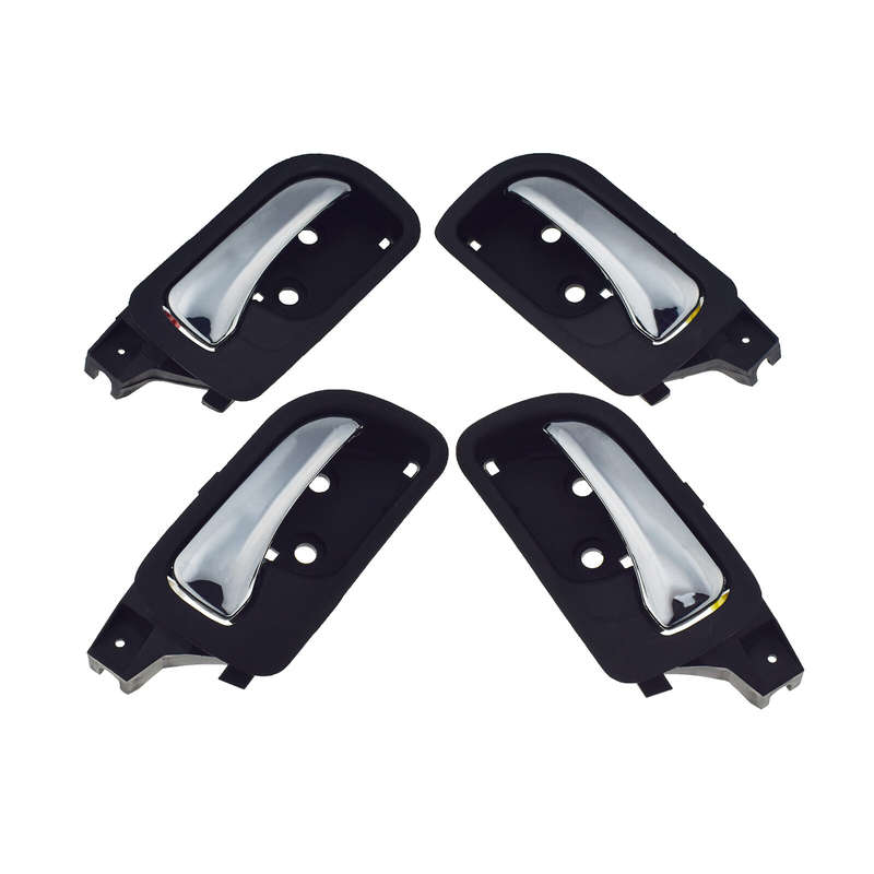 4PCS Interior Door Handle Front Rear Left Right w/Chrome For 03-07 Honda Accord