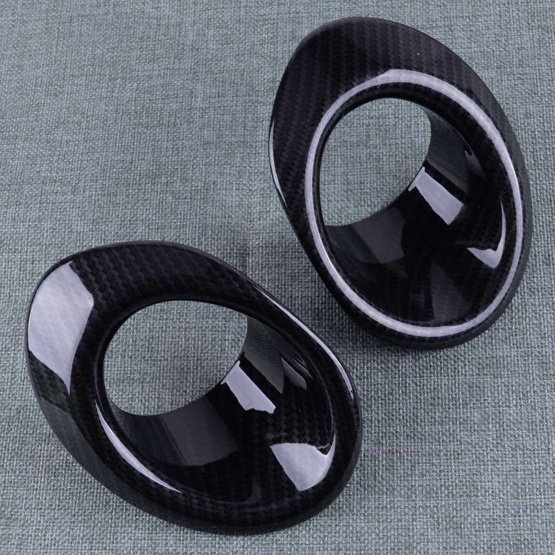 2x Carbon Fiber Front Fog Light Ring Trim Part Fit For Honda Civic Sedan 2016-18