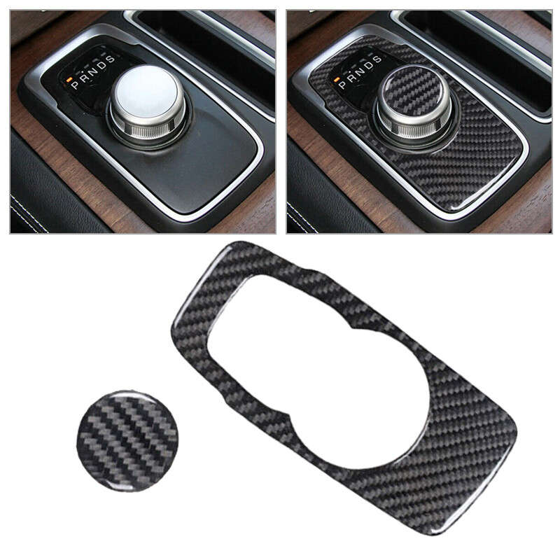 Car Carbon Fiber Center Gear Shift Panel Cover Trim Fit for Chrysler 300 2015-22