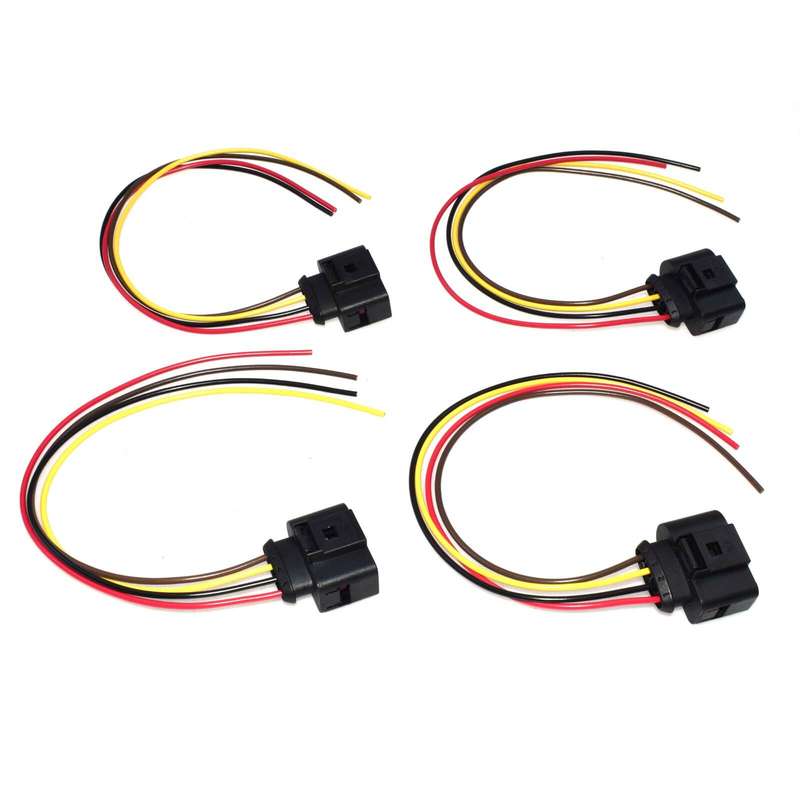 Ignition Coil Connector Repair Kit 4 x Harness Plug Wiring For Jetta Passat Audi