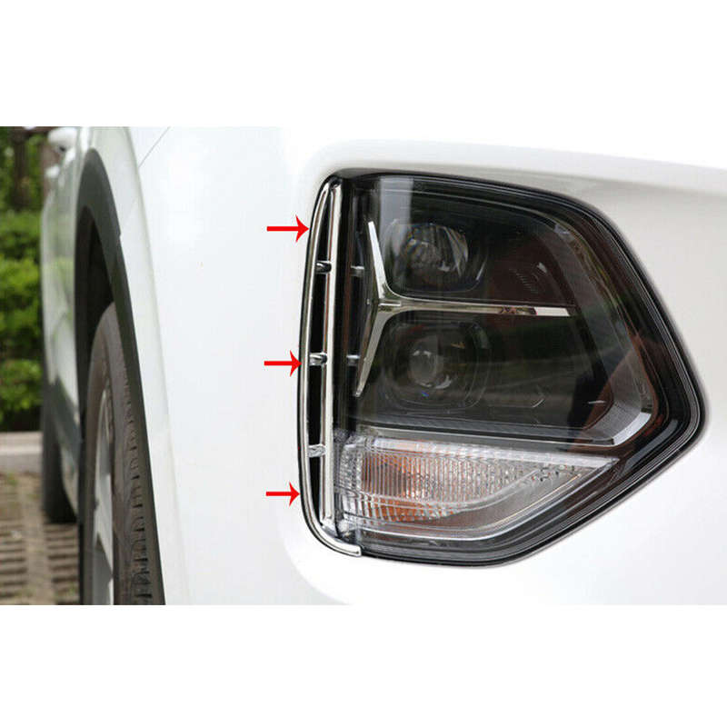 Chrome Headlight Air Inlet Cover Frame Fit For Hyundai Santa Fe 2019-2020
