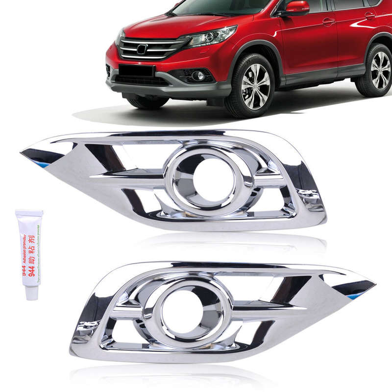 2pcs Chrome Plated Fog Light Lamp Bezel Trim Cover Fit for Honda CR-V 2012-2014