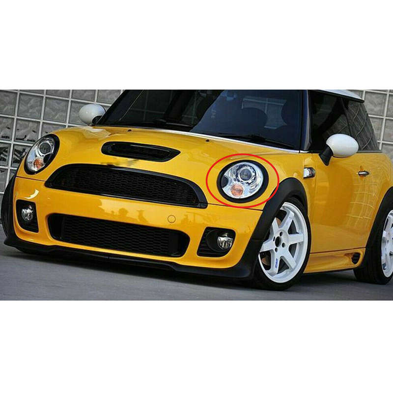 Left Headlight Cover Trim Ring Fit for Mini Cooper R55 R56 R58 Glossy Black