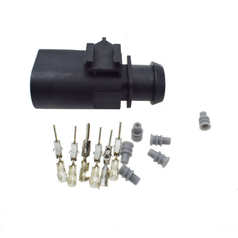 4 Sets 6 Pin Male Connector Plug 3B0 973 813 For VW Golf Jetta Passat 3B0973813