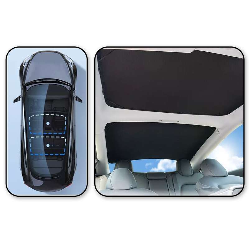 Car Roof Sunshade Cover Top Window Sun Heat Mesh Fit For Tesla Model 3 21-24