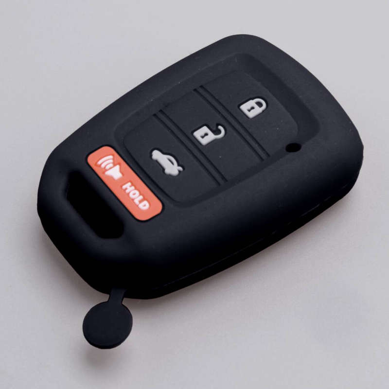 Car Silicone Key Case Cover Bag fit for Honda Accord Civic CRV Fit HR-V Black