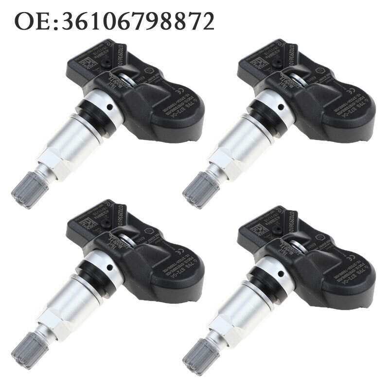 4Pcs Tire Pressure Sensor TPMS 433Mhz 36106798872 For BMW 5 6 7 X1 X3 X4
