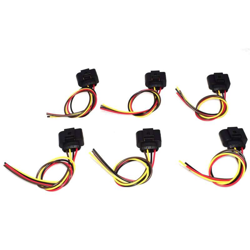 6PCS For Audi VW 4 Pin Ignition Coil Repair Connector Pigtail Wire Harness New