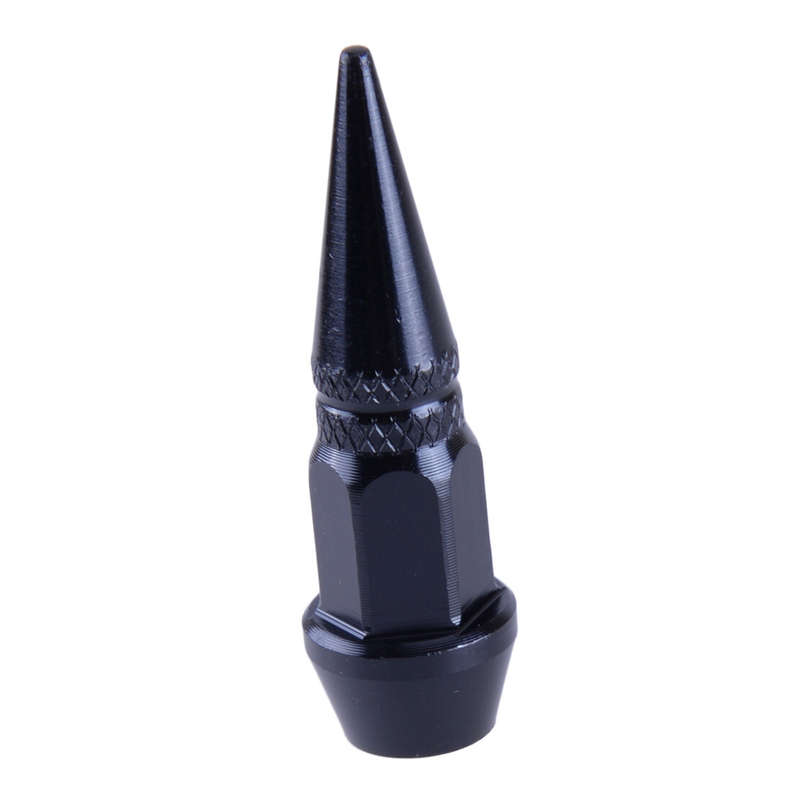 Universal Spike Wheel/Tire Valve Stem Air Caps Lug Nut Covers Black Use