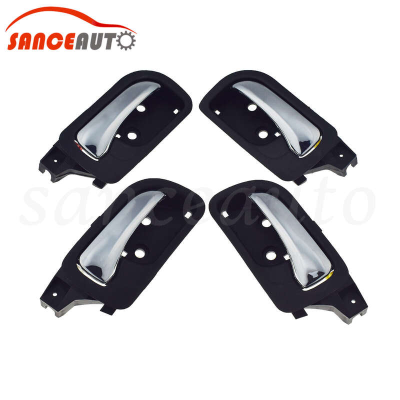 Front Rear Left Right 4PCS Inside Door Handle Chrome For Honda Accord 2003-2007