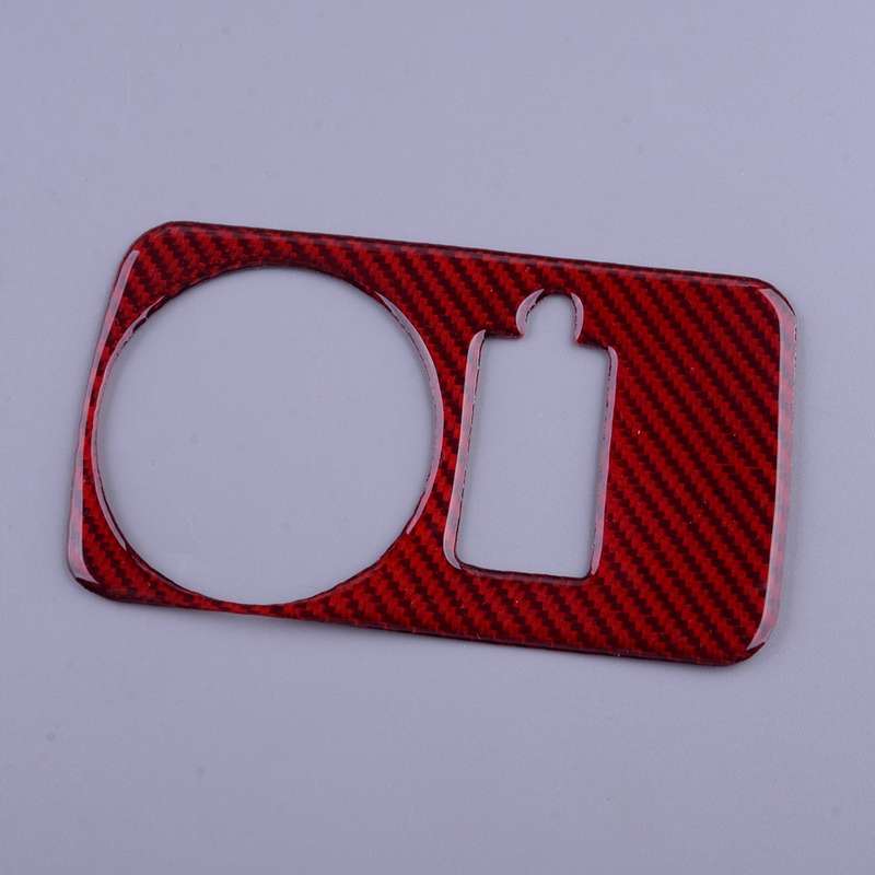 Red Carbon Fiber Headlight Switch Button Cover Fit for Ford Mustang 2005-2009