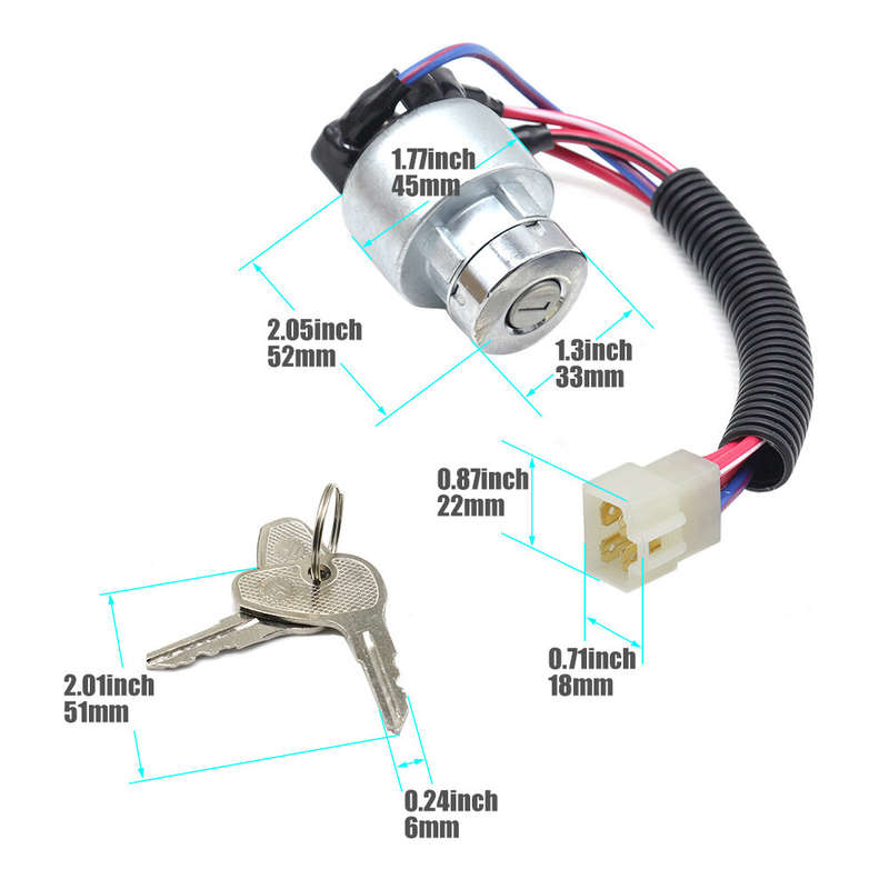 Ignition Switch Ignition Lock & 2 Keys For Kubota L3400 L3700 L3800 L4300 L4400
