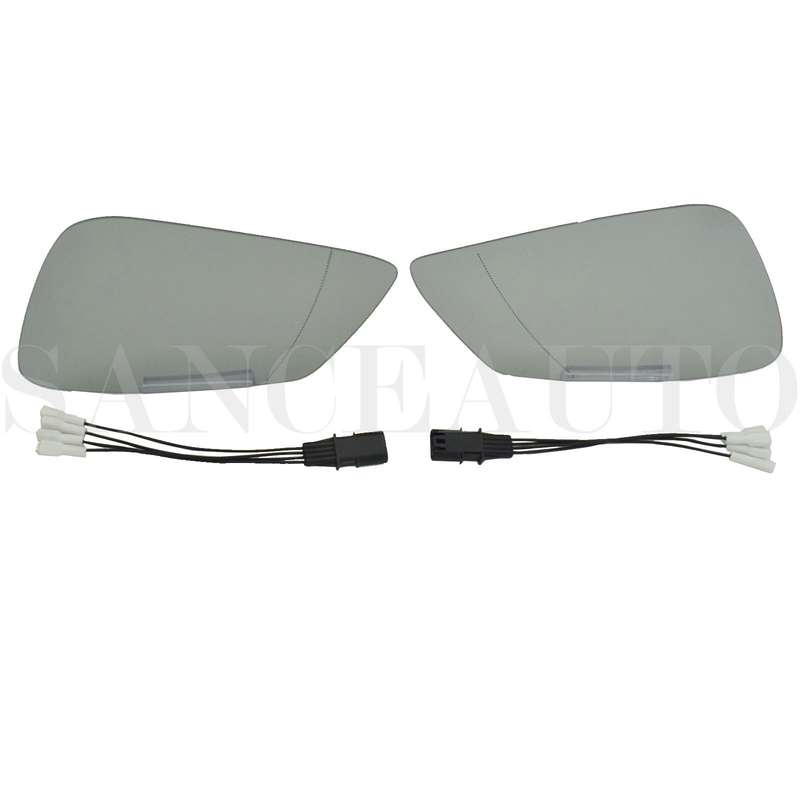 LH RH Heated Mirror Glass W/ Wire 4 Pins For BMW 5 6 7 E60 F10 F18 GT F07 F06