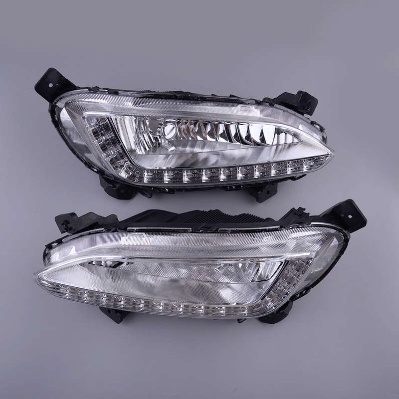 1Pair LED DRL Daytime Running Light Fog Lamp Fit For Hyundai Santa Fe 13-15