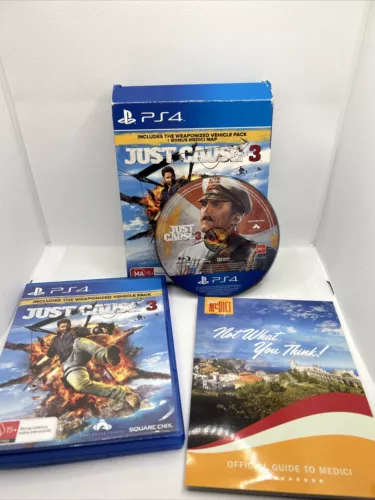 Playstation 4 Ps4 Just Cause 3 III Includes Map Complete In Box Free Postage - Picture 1 of 6