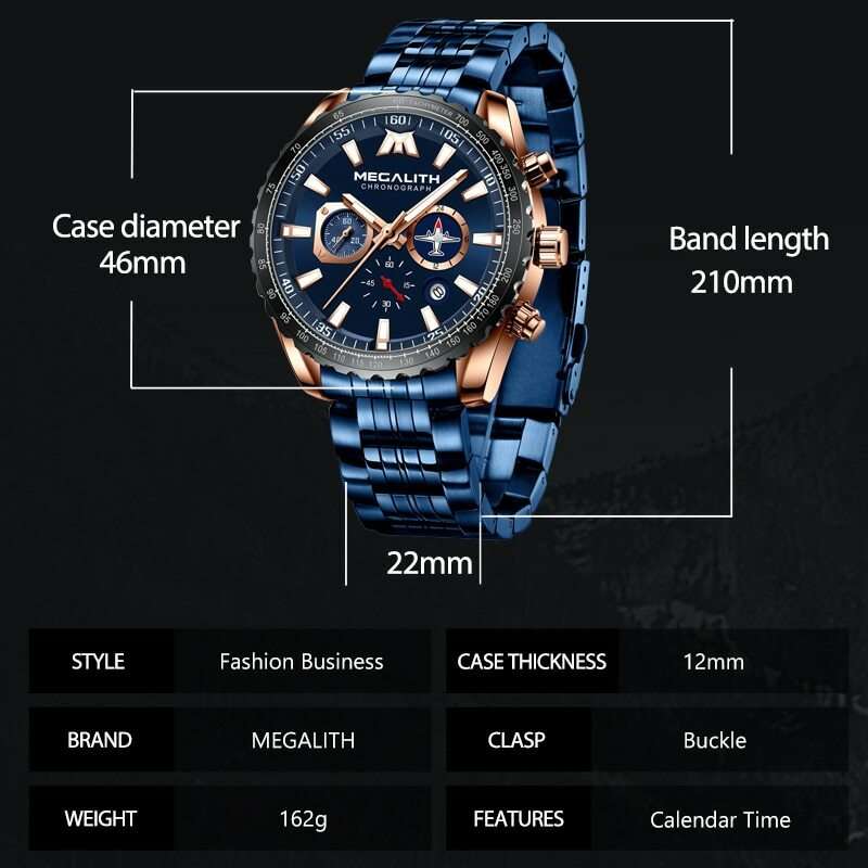Image 6 - MEGALITH Sports Watches Men Aircraft Pointer Luminous Quartz Watch 30M