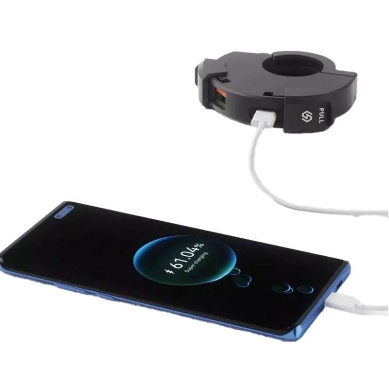 1x Motorcycle Handlebar Phone Fast Charging USB Charger 48W Type-C Power Adapter