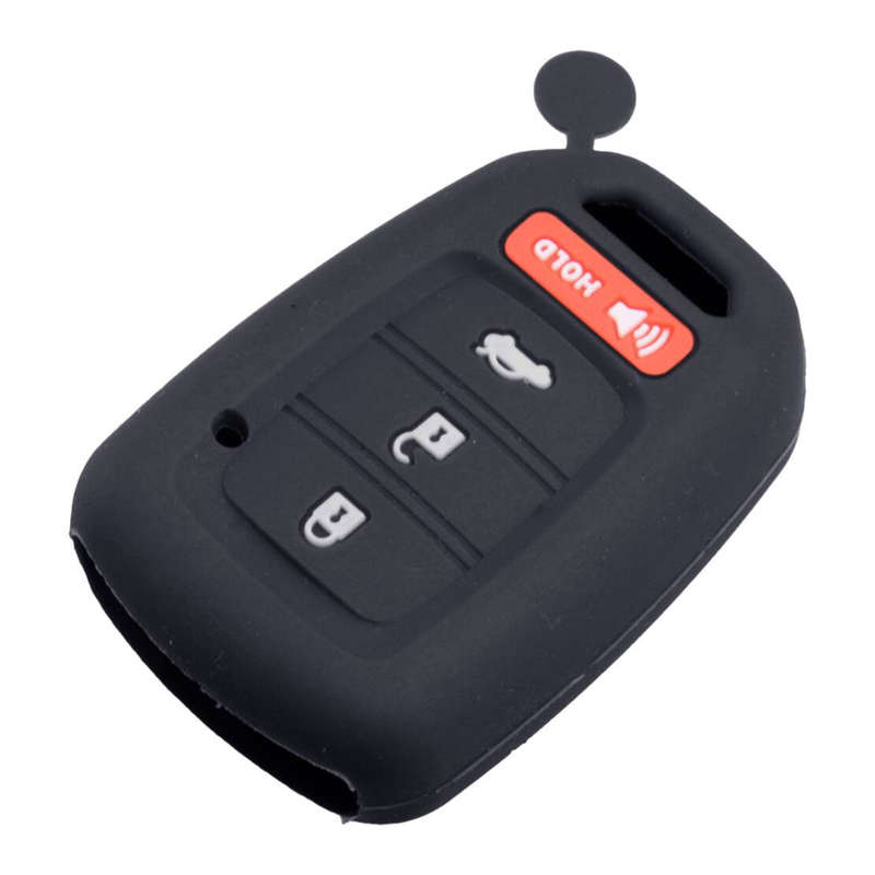 Car Silicone Key Case Cover Bag fit for Honda Accord Civic CRV Fit HR-V Black