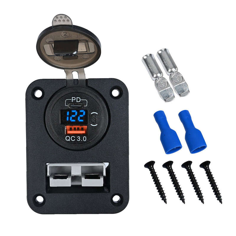 Dual USB Fast Charger Panel PD QC3.0 Plug Socket for RV Camper Caravan Boat